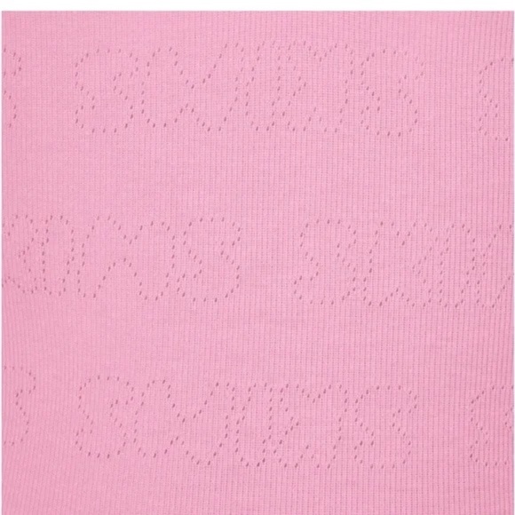 SKIMS Pointelle Pink Logo Crop Top NWT - Picture 3 of 6